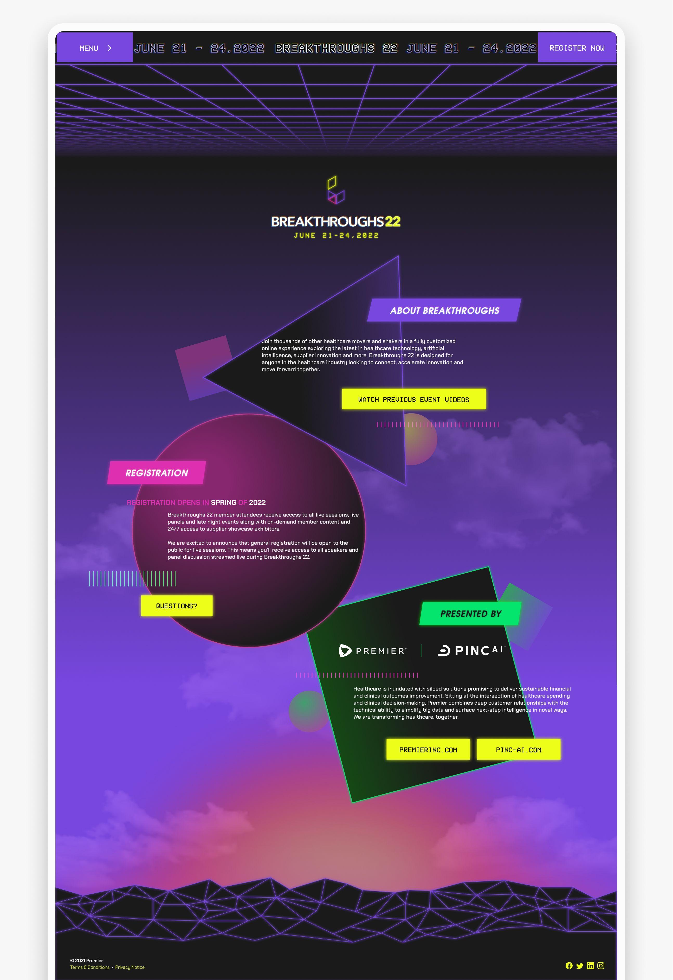 Breakthroughs 22 Website home