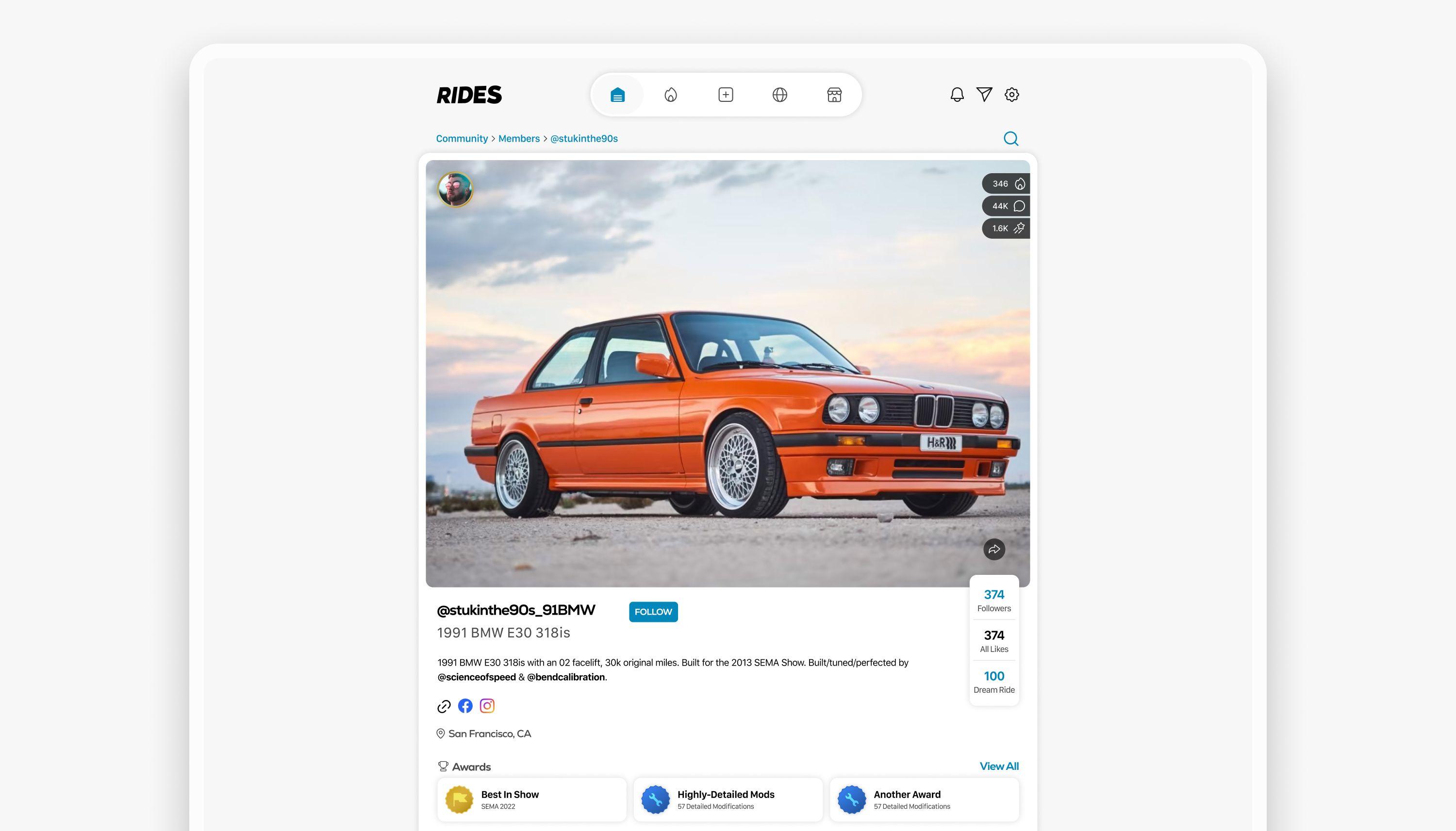 Rides App Garage