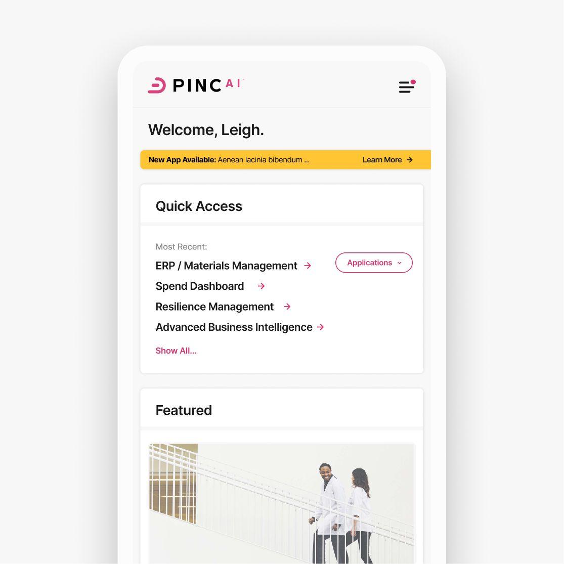 PINC AI Dashboard Mobile