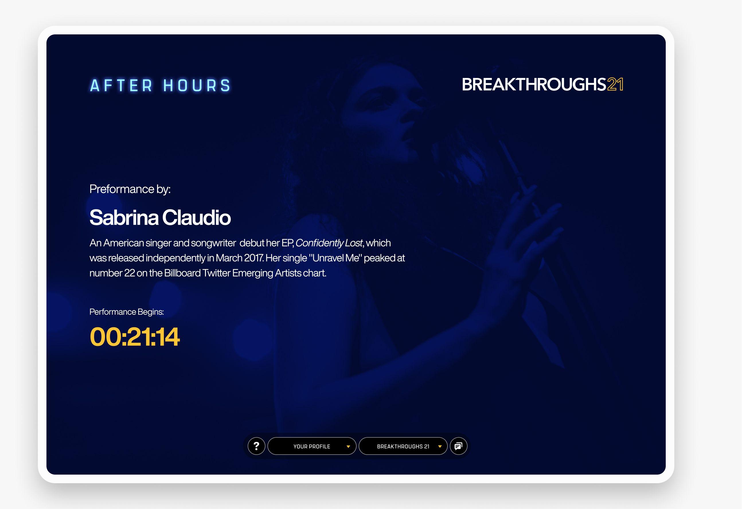 Breakthroughs 21 Online Experience - after hours